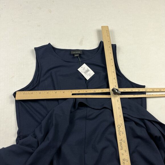 J.Jill Wearever Sleeveless Midi Dress Navy Blue Travel Knit Minimalist NWT SP - Picture 6 of 11
